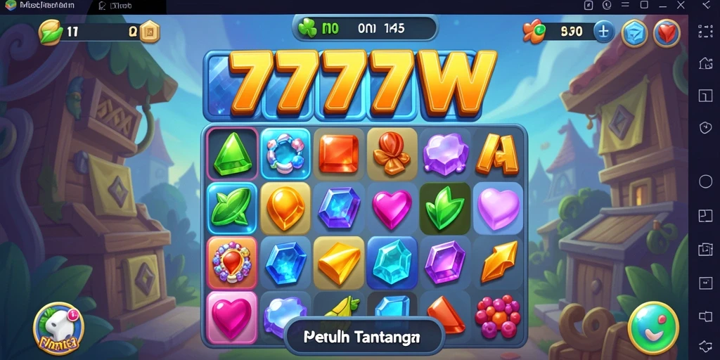 Gameplay seru dan menantang di 7777W yang menguji kemampuan mencocokkan.