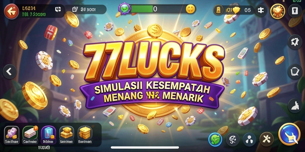 Tampilan gameplay menarik dari 77LUCKS dengan elemen simulasi yang mendalam.