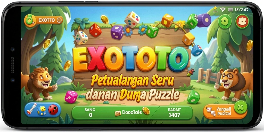 Tampilan gameplay EXOTOTO yang penuh warna dan menantang.