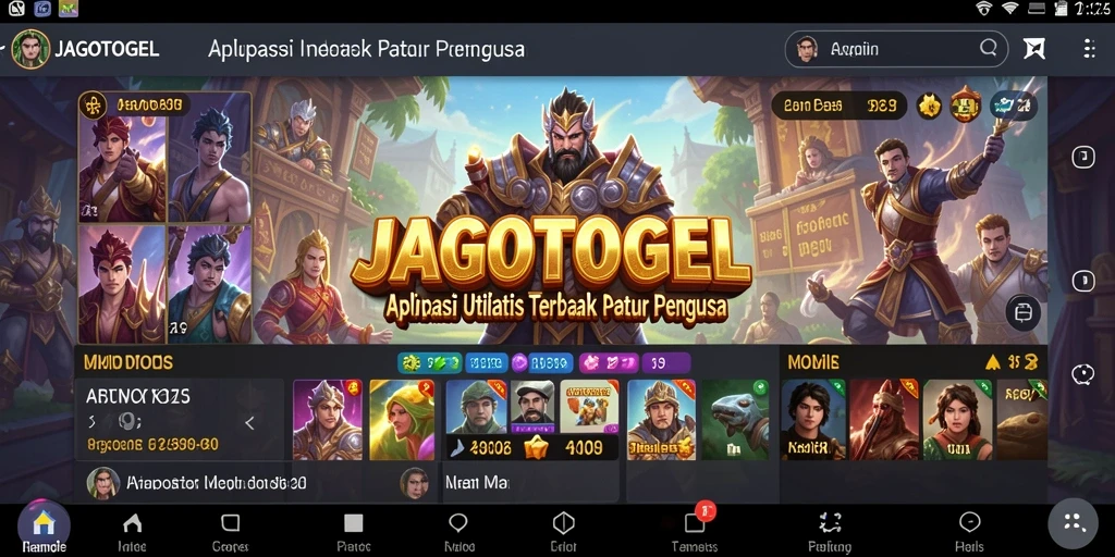 Tampilan antarmuka aplikasi JAGOTOGEL yang intuitif dan menarik.