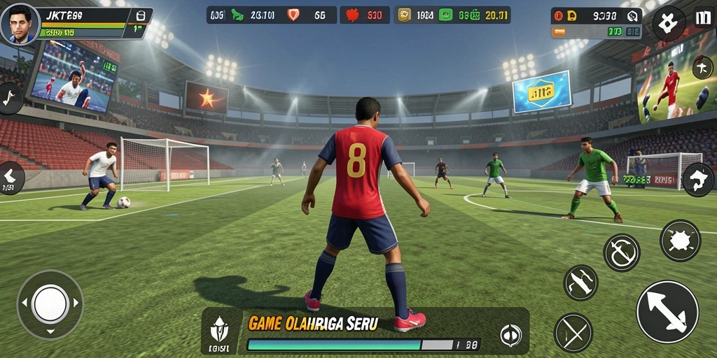 Tampilan gameplay menarik dari JKT8 yang penuh aksi olahraga.