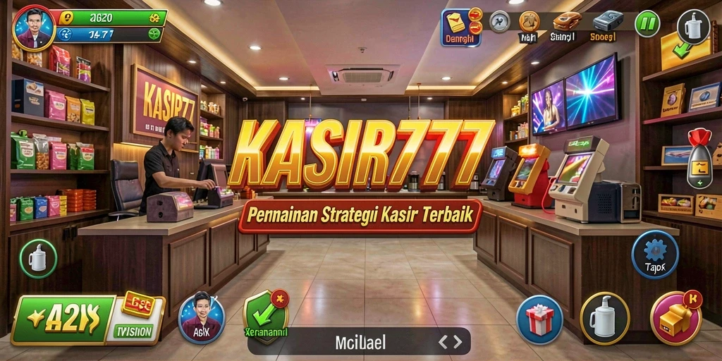 Screenshot gameplay KASIR777 menunjukkan aksi kasir yang seru.
