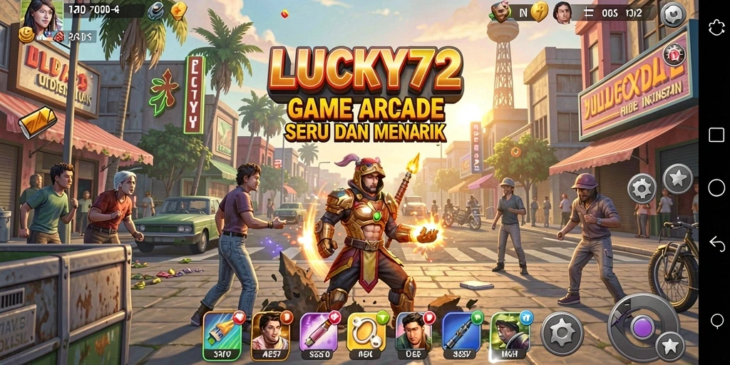 Screenshot utama LUCKY72 menampilkan gameplay Arcade yang seru.