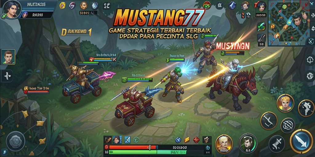 Screenshot gameplay <strong>MUSTANG77</strong> menampilkan strategi pertarungan yang mendebarkan.