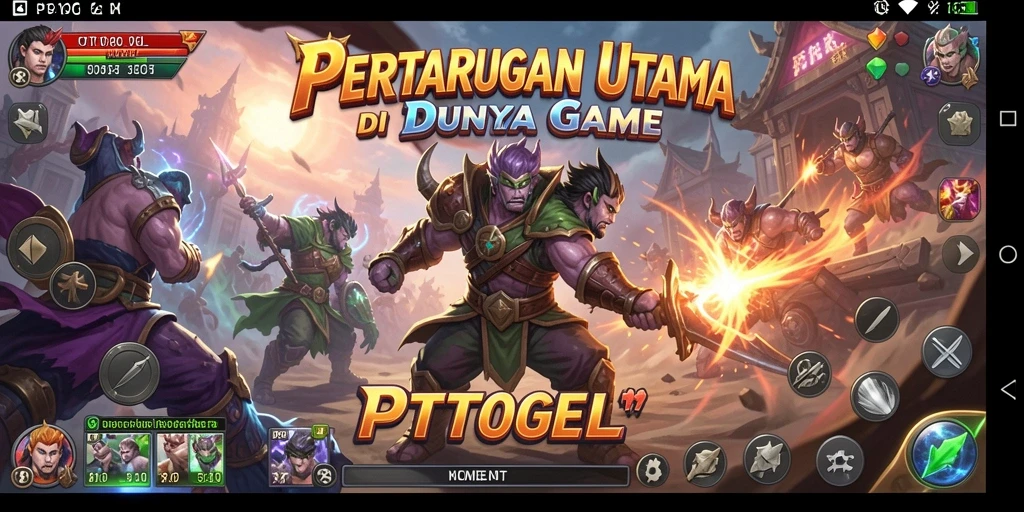 Tampilan gameplay PTTOGEL dengan pertarungan seru dan karakter menarik.