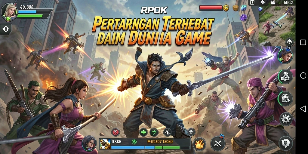 Tampilan menakjubkan dari gameplay RPOK saat pertarungan berlangsung.