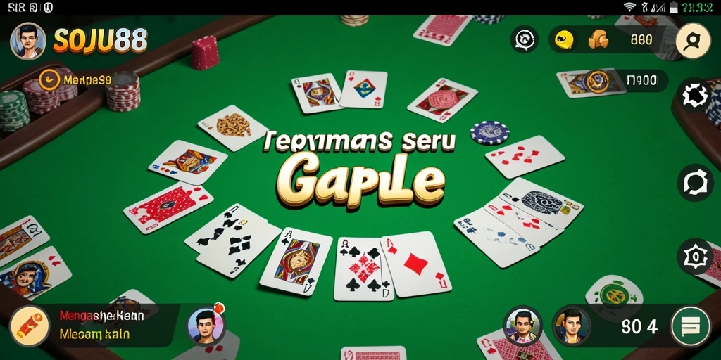 Screenshot gameplay SOJU88 yang menunjukkan keseruan bermain Gaple.