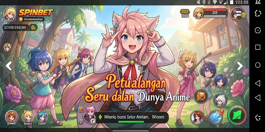 Tampilan gameplay yang penuh warna dari SPINBET.
