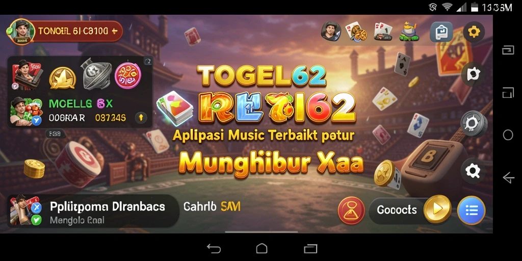 Tampilan antarmuka TOGEL62 dengan playlist musik yang menarik.