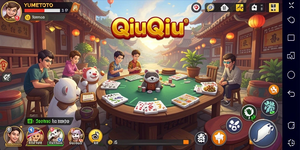 Screenshot gameplay QiuQiu YUMETOTO dengan antarmuka menarik.